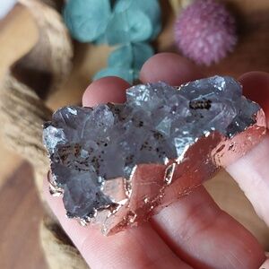 Amethyst Crystal Pendant, Plated, Crystals,  Amethyst Crystal Cluster Pendant